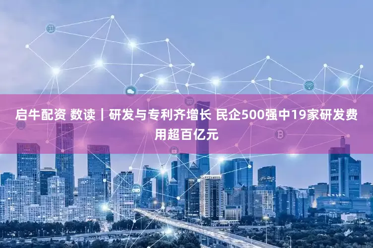 启牛配资 数读｜研发与专利齐增长 民企500强中19家研发费用超百亿元
